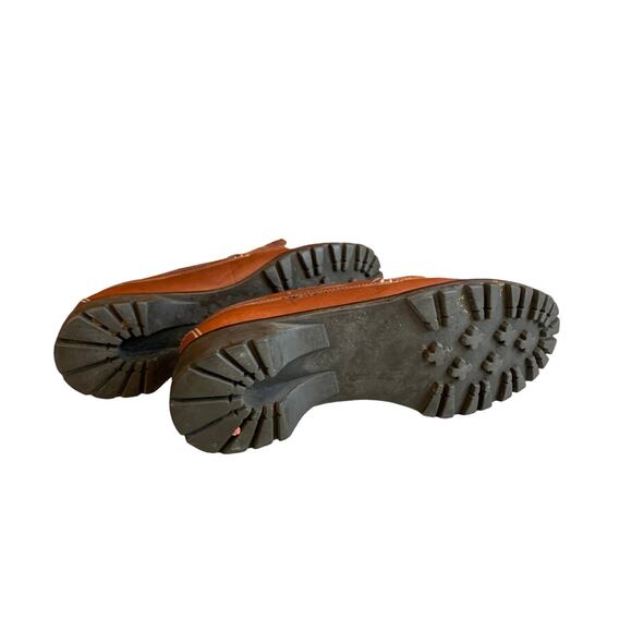 Vintage 90s Connie Lug Sole Leather Kiltie Loafers Brown 7.5 - Picture 6 of 8